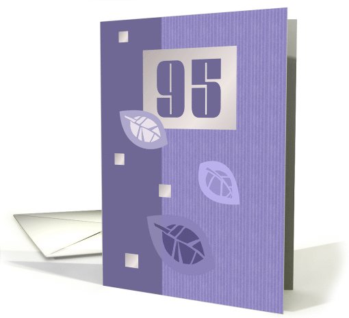 95th Birthday Party Invitation. Violet leaves card (1092312)