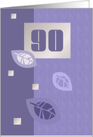 90th Birthday Party Invitation. Violet leaves card