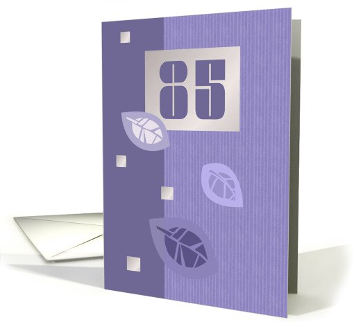 85th Birthday Party Invitation. Violet leaves card (1092316)