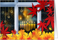 Happy Thanksgivukkah. Hanukkah and Thanksgiving Theme Card