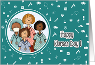 Happy Nurses Day Cute Cartoon Group of Nurses card