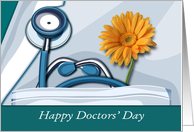 Happy Doctors’ Day Stethoscope and Daisy card
