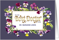 To the Best Doctor Ever Violet Flowers Custom Name card