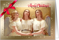 Merry Christmas. Vintage Christmas Angels card