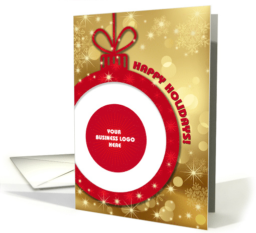 Business Happy Holidays Card with Custom Business Logo card (1332672)