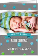 Merry Christmas. Personalized Christmas Photo Card From Our Home to Yours card