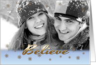 Believe. Christmas Photo Card from Across the Miles card