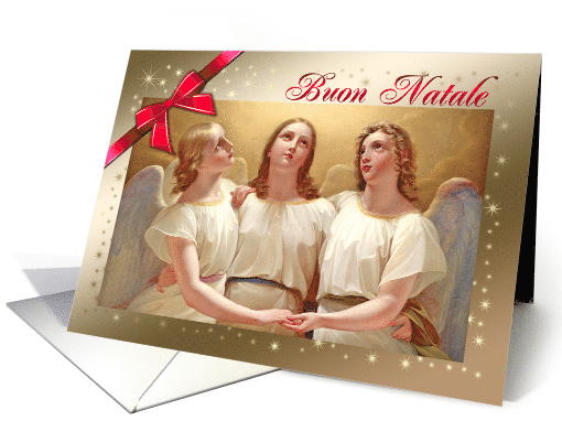 Buon Natale. Italian Card with Vintage Angels card (1333680)