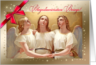 Blogoslawienstwa Bozego. Polish Christmas Card with Vintage Angels card