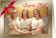 Joyeux Noel. French Christmas Card with Vintage Angels card