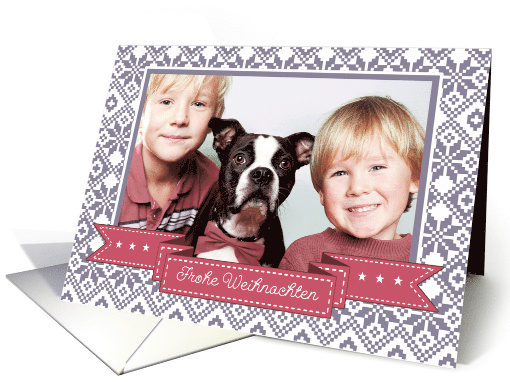 Frohe Weihnachten. Custom Photo Christmas Card in German card