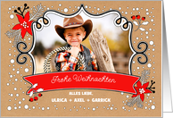 Frohe Weihnachten. Custom Christmas Photo Card in German card