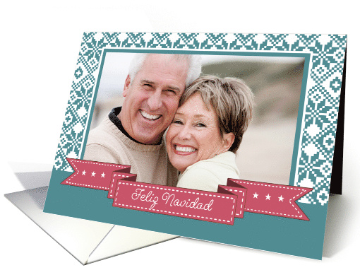 Feliz Navidad. Custom Photo Christmas Card in Spanish card (1334192)