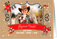 Joyeux Noel. Custom Photo Christmas Card in French card