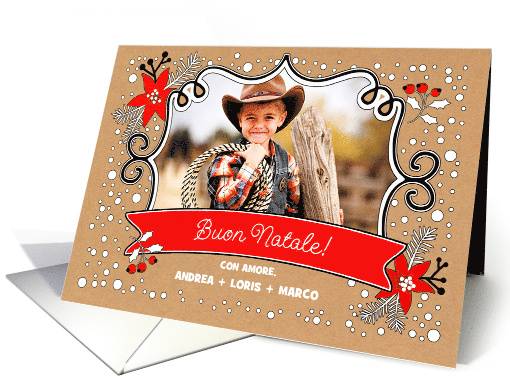 Buon Natale. Custom Christmas Photo Card in Italian card (1335526)