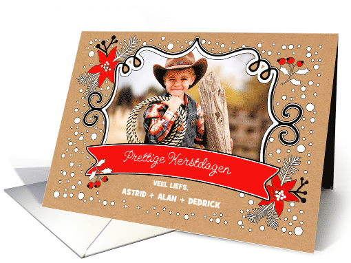 Prettige Kerstdagen. Custom Christmas Photo Card in Dutch card