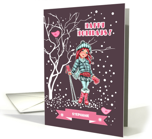 Happy Holidays. Custom Name Christmas Card for Teens card (1338124)