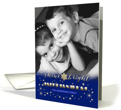 Happy Hanukkah from Our Home to Yours. Personalized Photo card
