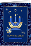 Happy Hanukkah from Our Home to Yours. Customized Name card