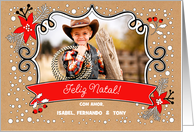 Feliz Natal. Custom Christmas Photo Card in Portuguese card