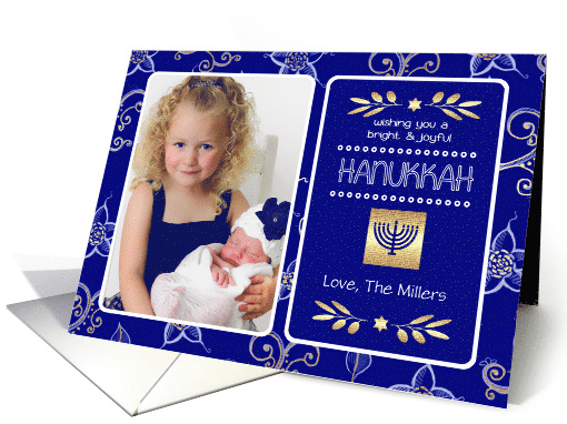 Happy Hanukkah from Our Home to Yours. Custom Photo card (1342890)