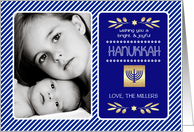 Happy Hanukkah from Across the Miles. Custom Photo Card