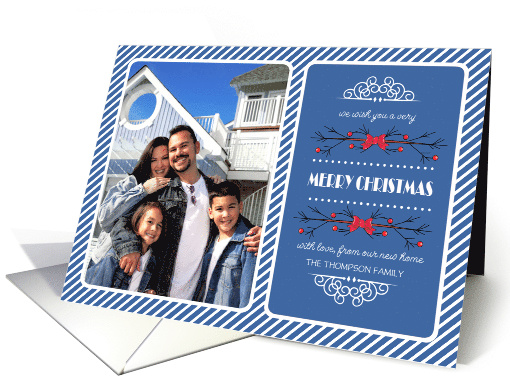 Merry Christmas from Our new Home. Custom Photo & Name card (1343188)