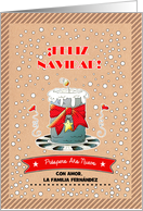 Feliz Navidad y Prospero Ano Nuevo. Merry Christmas in Spanish card