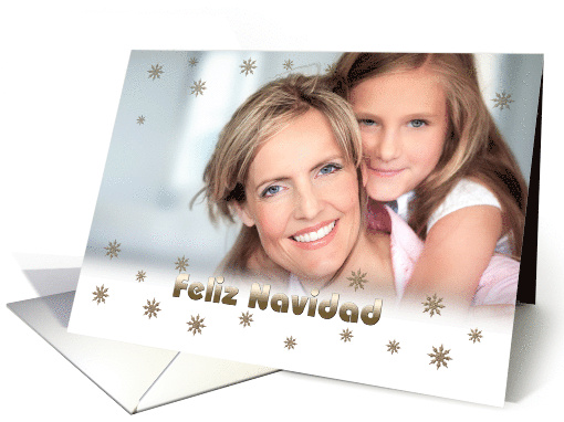 Feliz Navidad Merry Christmas in Spanish Custom Photo card (1344848)