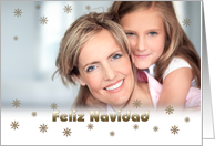 Feliz Navidad Merry Christmas in Spanish Custom Photo card