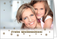 Frohe Weihnachten. Custom Christmas Photo Card in German card