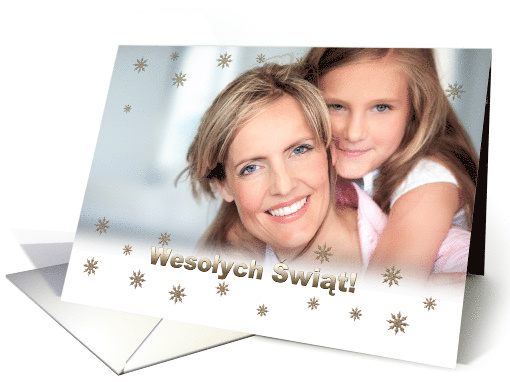 Wesolych Swiat. Custom Christmas Photo Card in Polish card (1344948)