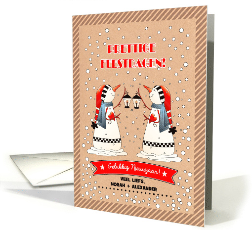 Prettige Feestdagen. Gelukkig Nieuwjaar. Dutch Christmas card