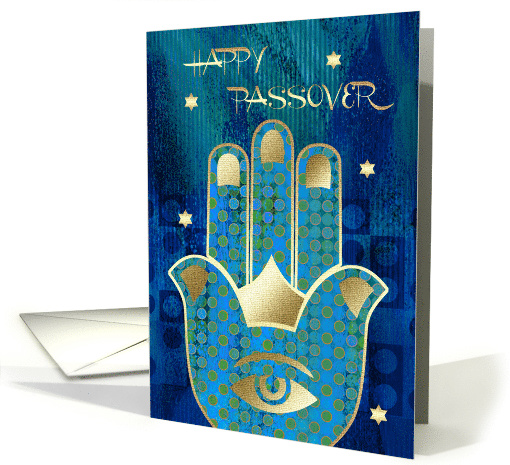 Happy Passover. Hamsa Lucky Symbol card (1363866)