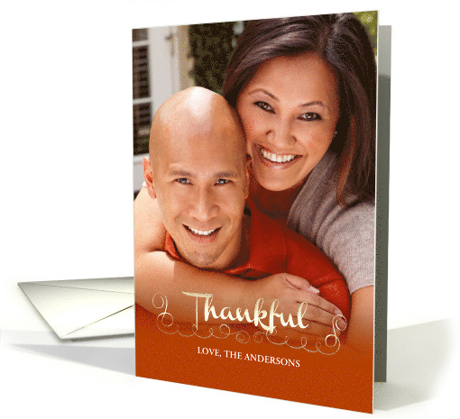 Thanksgiving Greetings from our Home to Yours with Custom Photo card