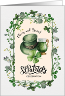 Cheers and Beers St. Patrick’s Day Party Invite Green Beer Shamrock card