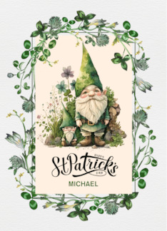Happy St. Patrick's Day for Grandson Custom Name Cute Gnomes