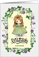 Happy St. Patrick’s Day Cute Little Irish Princess Custom Name card