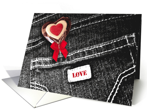 I Love You. Jeans Pocket and Heart Lollipop card (539171)