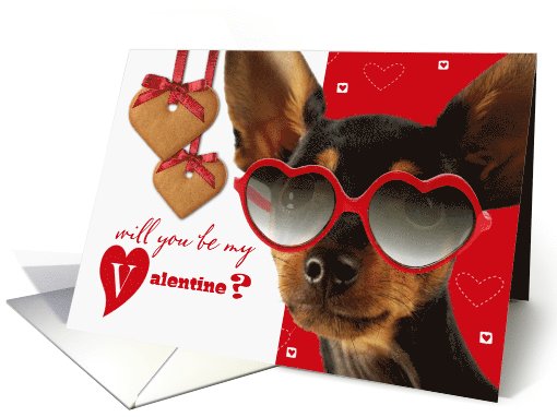 Will you be my Valentine? Funny Dog with Cookies card (539177)