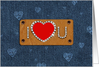 Missing You on Valentine’s Day Denim Pattern card