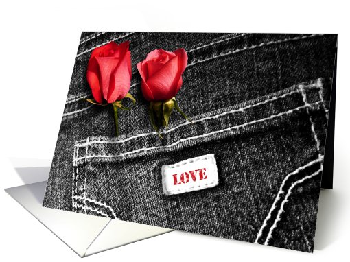 I miss you. Denim Love card (539195)