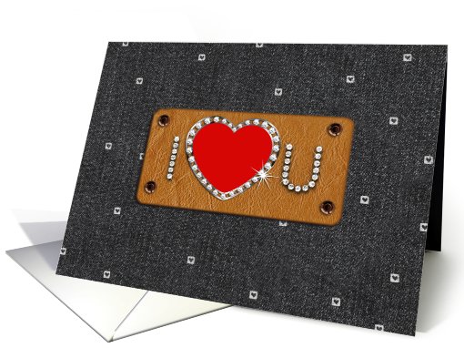 I Miss You. Denim Love card (539940)