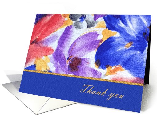 Thank you. Watercolor Flower Design card (552118)