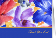 Thank you Dad. Watercolor Flower Design card