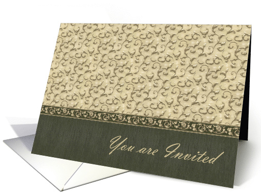 Invitation. Elegant .Green Beige Series. card (552154)