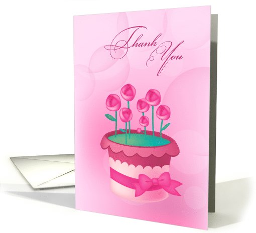 Thank you. Pink Roses Design card (555880)