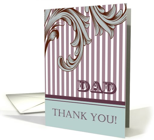 Thank you Dad. Vintage Flower Design card (555888)
