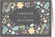 Wedding Invitation. Modern Floral Design with custom names card