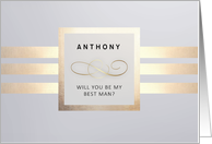 Will you be my Best Man. Simple Elegant Grey design card